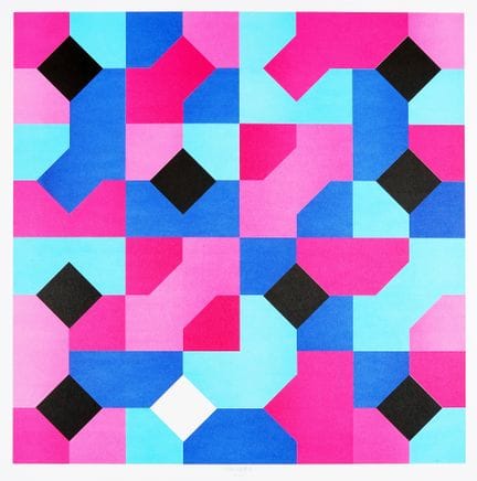 Bruno Munari, Peano curves. 1990. Lithograph. mm 6