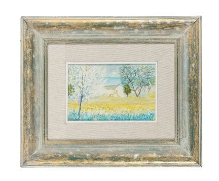 Michele Cascella, Landscape with House and Floweri
