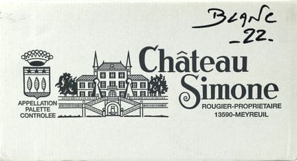 Provence blanc, Château Simone, 2022, 6 bouteilles