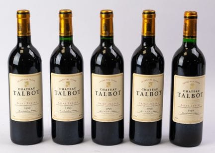 Bordeaux rouge, Saint Julien, Château Talbot, 1990