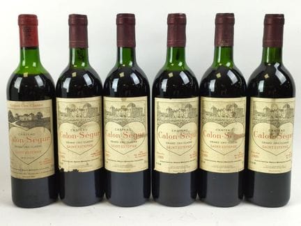 波尔多红葡萄酒，圣埃斯泰夫特级酒庄，卡隆-塞古酒庄，1989 年，5 瓶；1986 年，1 瓶