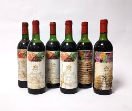 波尔多红葡萄酒，波亚克，菲利普-罗斯柴尔德男爵，木桐堡、 
1979年，3瓶 
1975 年，2 瓶