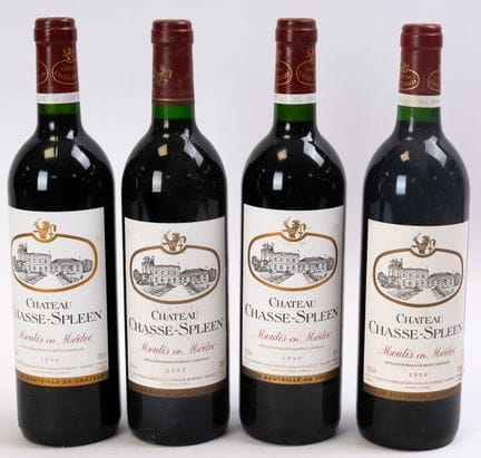 波尔多红葡萄酒，梅多克穆利斯，Château Chasse Spleen，1999 年，两瓶，199