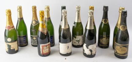 Champagner, Set mit 13 Flaschen verschiedener Hers