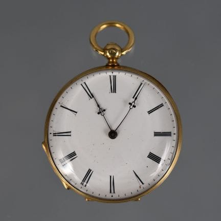 Taschenuhr mit Gelbgoldgehäuse, Staubschutz aus ve