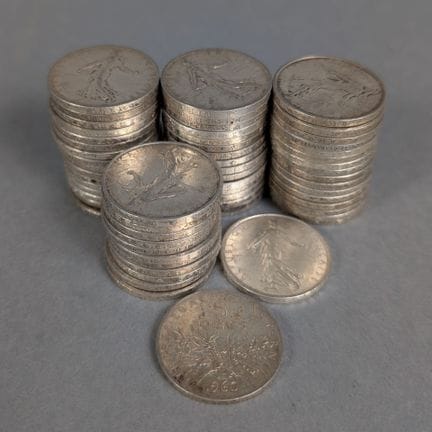 SOIXANTE et UNE PIECES de 5 Francs Semeuse en arge