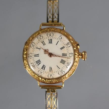 Lapel watch converted into a wristwatch. Case and 