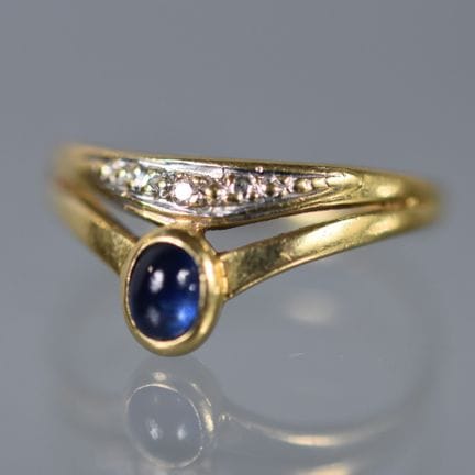 BAGUE en or jaune 750 millièmes sertie d'un diaman