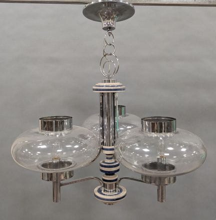 SUSPENSION en verre, métal chromé et céramique for