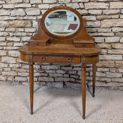 TOELETTA in legno e impiallacciatura di radica, co