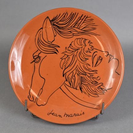 Jean MARAIS (1913-1998)
Plato de terracota esmalta