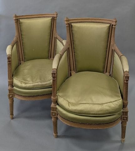 PAR DE SILLONES «BERGÈRES» tipo cabriolet, con pat