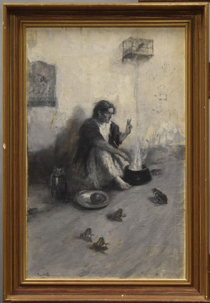 Serafino MACCHIATI (1860-1916)
«Bruja con ranas»
Ó