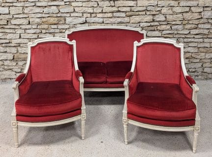 MUEBLES DE SALÓN de madera restaurada en color cre
