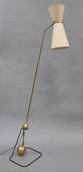 LAMPADAIRE balancier à contrepoids en laiton et fe