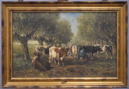 Willem ROELOFS (1822-1897)
«El ordeño de las vacas