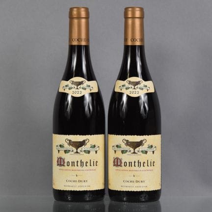 2 botellas de MONTHELIE (tinto) 2022 Coche-Dury. 
