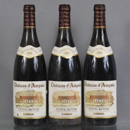 3 botellas de COTE-ROTIE Château d'Ampuis 1995 Gui