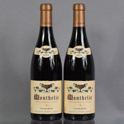 2 botellas de MONTHELIE (tinto) 2020 Coche-Dury. 
