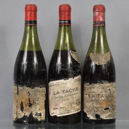 3 Flaschen LA TACHE Grand Cru 1964 Domaine de la R