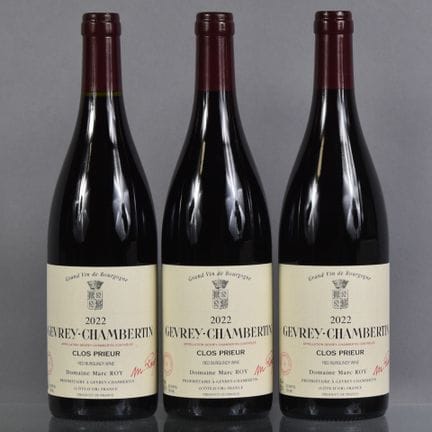 3 botellas de GEVREY-CHAMBERTIN, CLOS PRIEUR 2022,