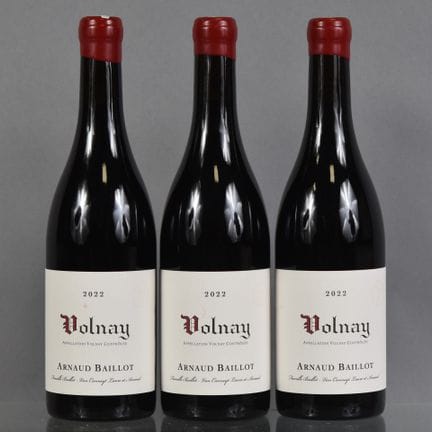 3 Bouteilles VOLNAY 2022 Arnaud Baillot. 
(Quelque