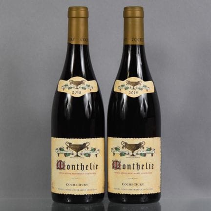 2 botellas de MONTHELIE (tinto) 2018 Coche-Dury. 
