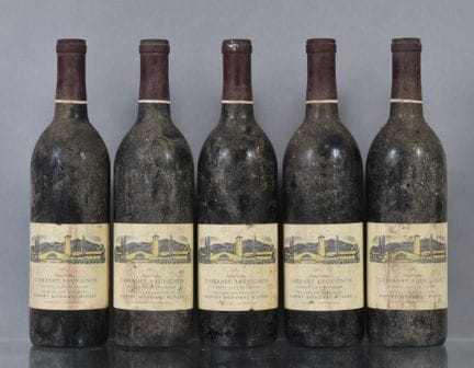 5 botellas de Cabernet Sauvignon del Valle de Napa