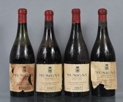 4 Flaschen MUSIGNY Grand Cru Vieilles Vignes 1947 