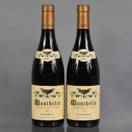 2 botellas de MONTHELIE (tinto) 2022 Coche-Dury. 

