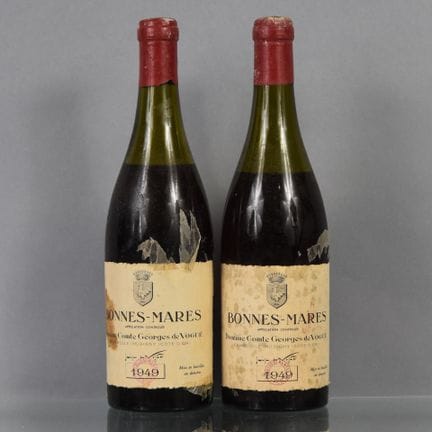 2 Flaschen BONNES-MARES Grand Cru 1949 Comte Georg