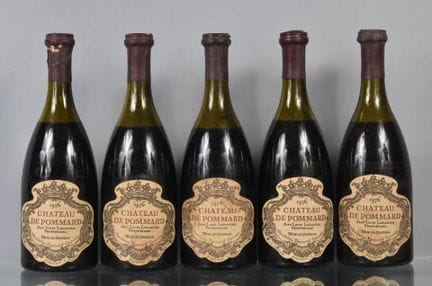 5 Flaschen POMMARD 1976 Château de Pommard.
(6 cm 