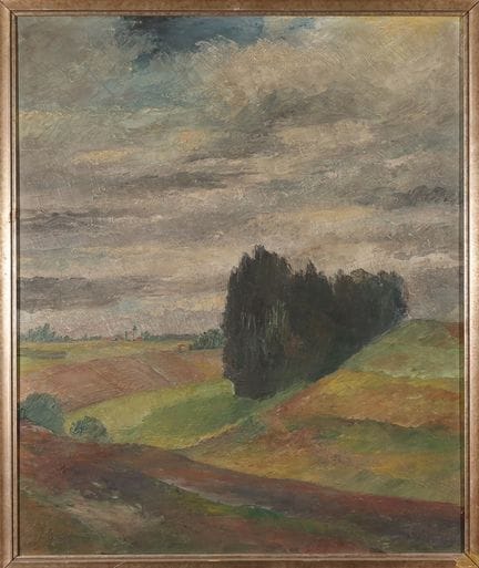 ARTISTA DESCONOCIDO/A. Paisaje de colinas. Al fond