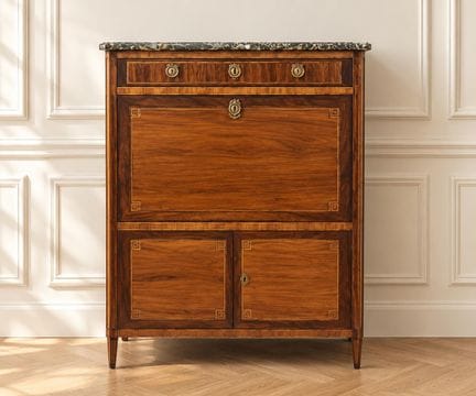 Secrétaire à abattant en placage de bois indigènes