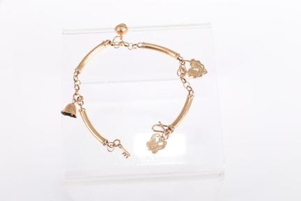 Bracciale a catena per ragazza in oro rosa 14 cara