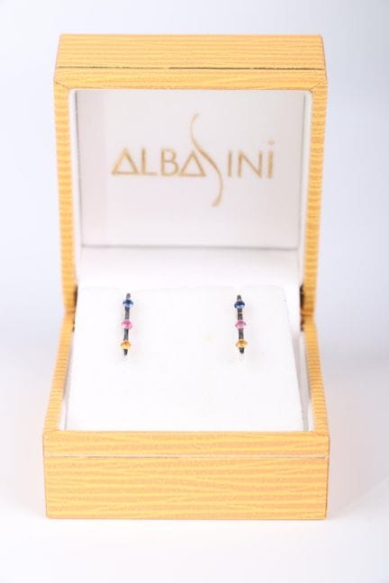Coppia di orecchini in oro bianco 18 carati (750/1