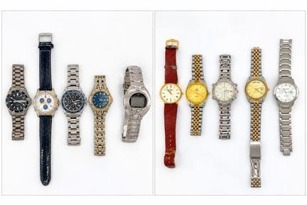 套装包含：
- YEMA Rallygraf 品牌金属表
- FESTINA 品牌双色金属表（状况不
