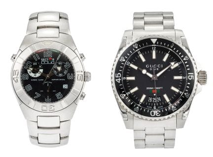 Ensemble de deux montres en acier : 
- GUCCI Modèl