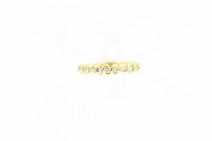 18K yellow gold half-eternity ring set with 9 diam