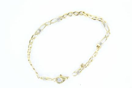 Bracelet en or jaune 18 K (usé et accidenté).
6,1 