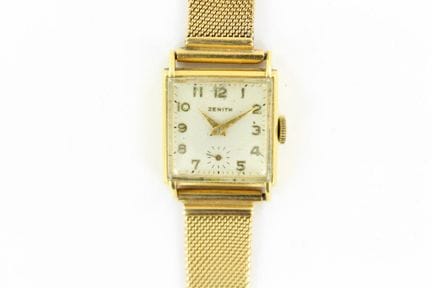 Zénith. Montre de dame en or jaune 18k, boitier ca