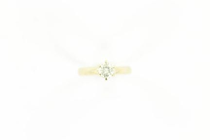 White gold solitaire ring set with a 0.55 ct diamo