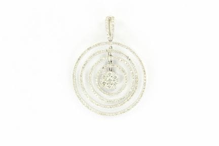 Matching 18K white gold pendant consisting of 4 ci