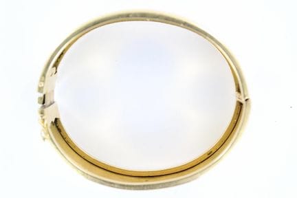 18K yellow gold rigid clasp bracelet (chocs). Leng