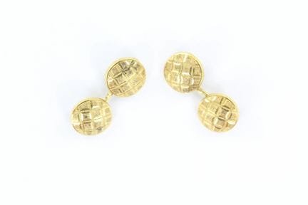 Ein Paar runde Manschettenknöpfe aus Gelbgold mit 