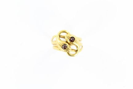 Bague style toi & moi en or jaune 18 K avec les ex