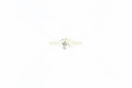 18K white gold solitaire ring set with a 0.75 ct c