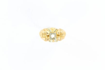 Monture de bague en or jaune 18k manque la pierre 