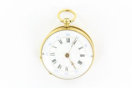 Montre de gousset avec cuvette en or jaune 18 K, l
