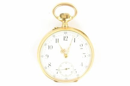 Montre de gousset avec cuvette en or jaune  18 K, 